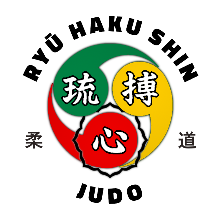 The full-colour Ryū Haku Shin Judo logo